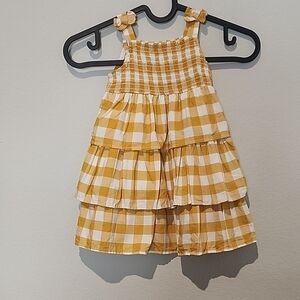 wonder nation Yellow and White Gingham Tiered Sundress